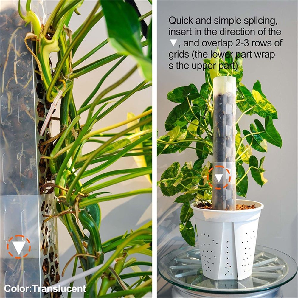 4 Pack Stackable Plastic Moss Poles for Indoor Climbing Plants -Plant Support Stakes for  Indoor Garden Poles for Vertical Growth & Moss Wrapping