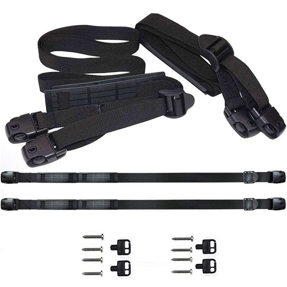 2 PCS Heavy Duty Hot Tub Cover Wind Straps FITS Most SPAS Locks Adjustable Length 67"~116" (Black, 9.5 Ft)