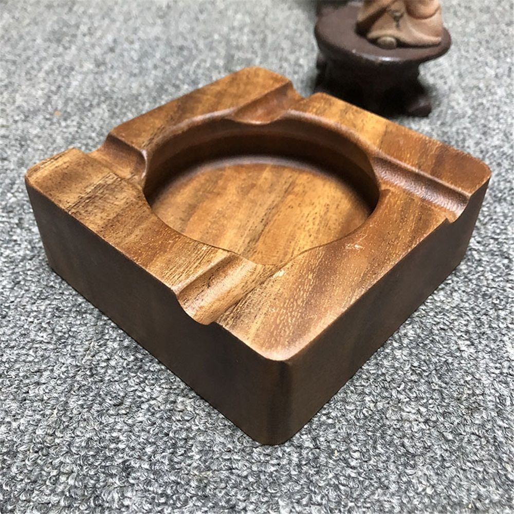 Wooden handmade ashtray | Office, home, car, outdoor ashtray | Ashtray | Decorative ashtray（13CM）
