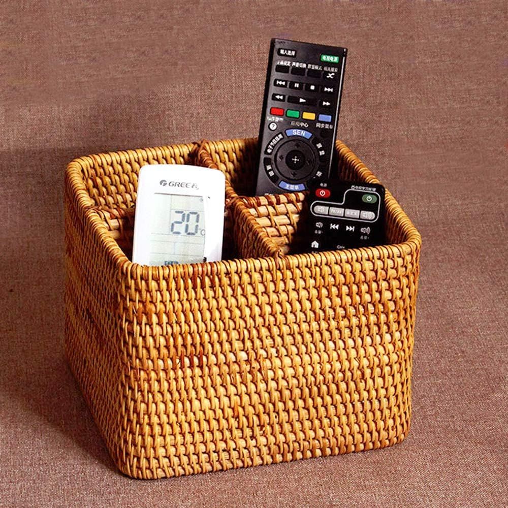 Natural Rattan 4 Compartments Cooking Utensil Silverware Organizer Holder Cosmetics Storage Box Cutlery Caddy Flatware Serving Basket