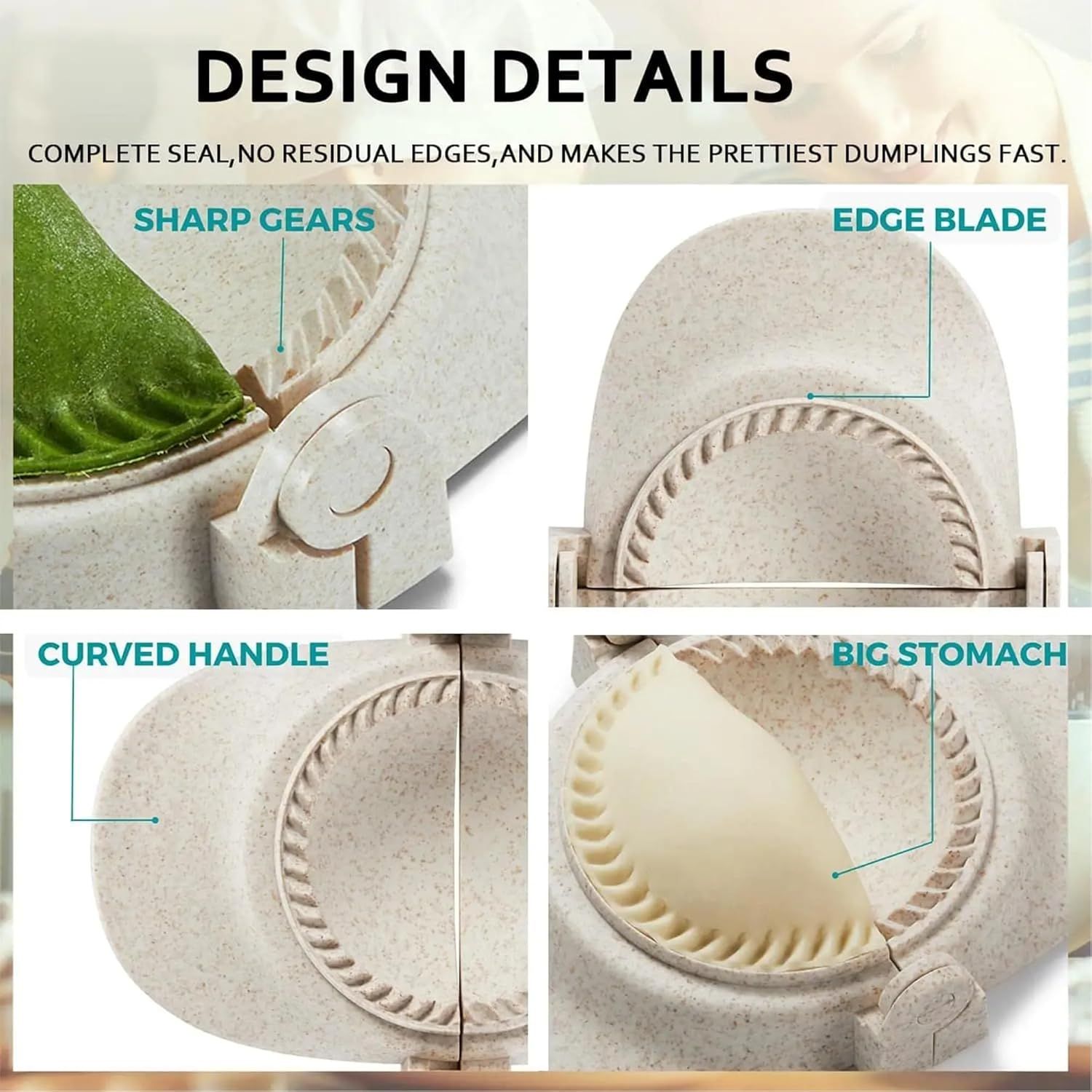 Dumpling Maker Dumpling Skin Maker Kitchen Small Tool Dumpling Mold Home Manual Dumplings（Small size beige）