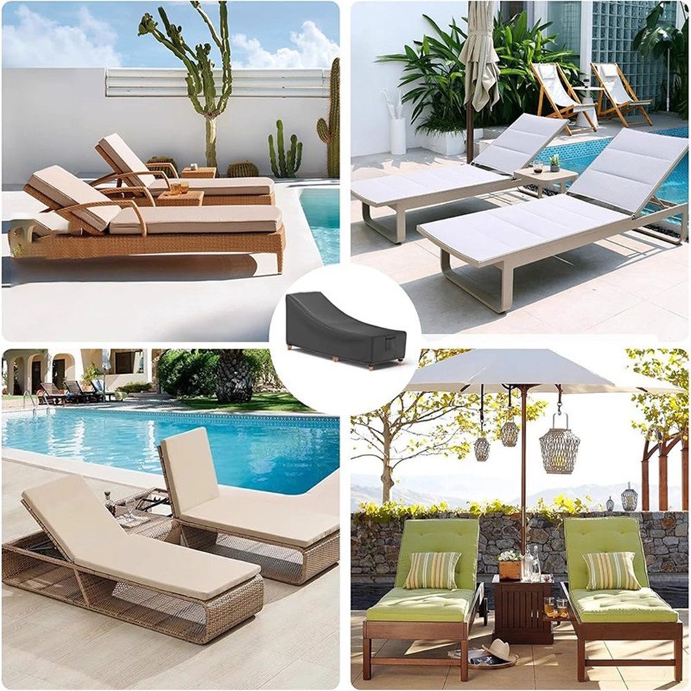 Outdoor Chaise Lounge Cover, Waterproof Patio Chaise Lounge Covers, Heavy Duty Patio Lounge Chair Cover, Patio Lounge Chair Cover（200*70*40/68cm）