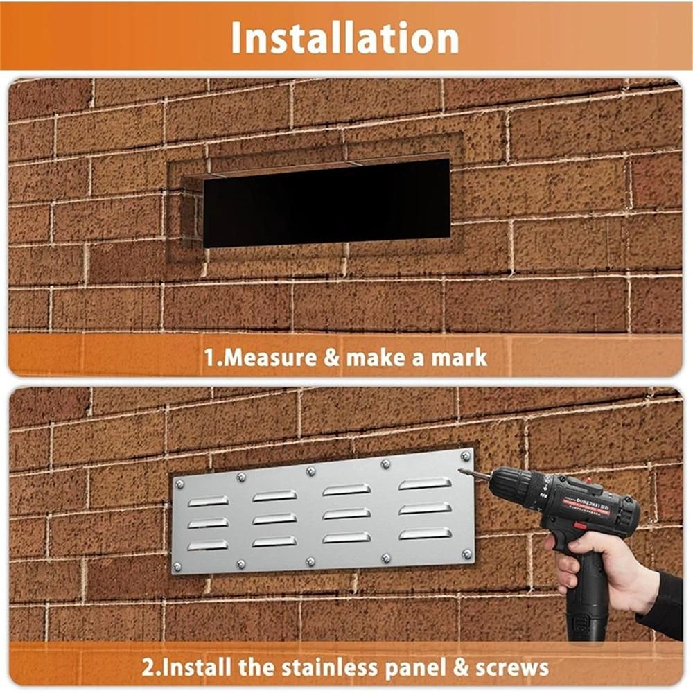 Stainless steel ventilation board, heated kang exhaust board, grill ventilation cover, suitable for outdoor kitchen ventilation openings with screens