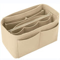 Purse Organizer Insert,  Wallet storage bag inserted into handbag storage bag, （beige22*11*13cm）