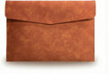 A4 PU Leather Envelope Documents File Portfolio Large Capacity Folders Travel Bag for Paper Letter Stationery Organizer and Tablet Case PC Sleeve (light brown）
