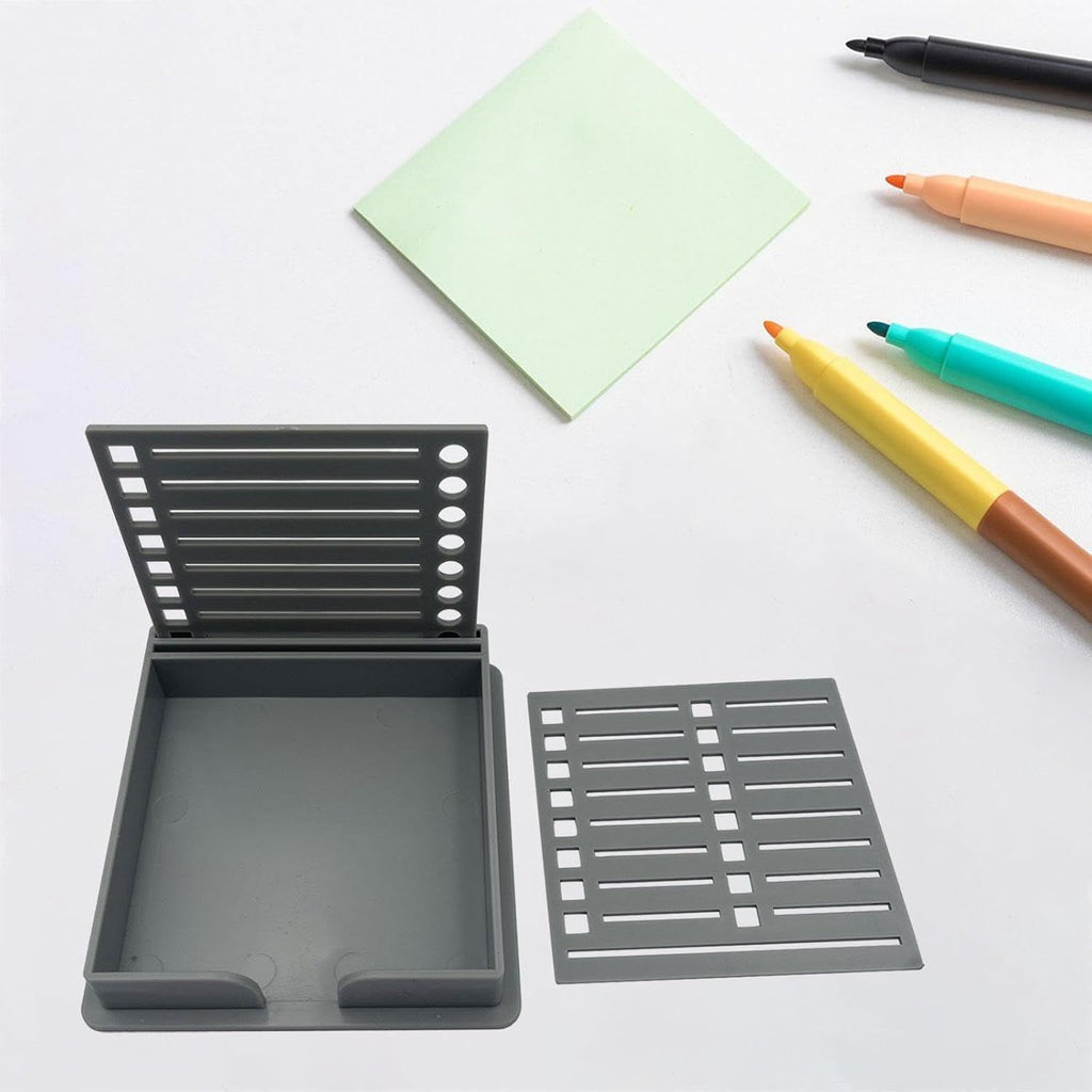 Sticky Note Dispenser, Note Pad Holder Note Template Organizer for Classroom, Home, Office, Grey 2pcs
