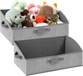 2 Pack Dog Toy Basket, Collapsible Cat Dog Toy Bin with Handles, Fabric Trapezoid Dog Toy Box Storage for Pet Dogs Toys,Blankets,Clothes and Accessories (Gray)