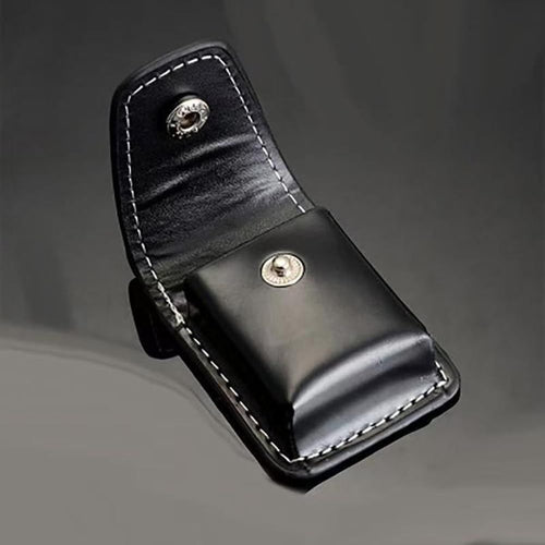 2 Piece Lighter Case Sleeve Pouch Leather Lighters Holder Cover Lighter Storage Organizer  Black