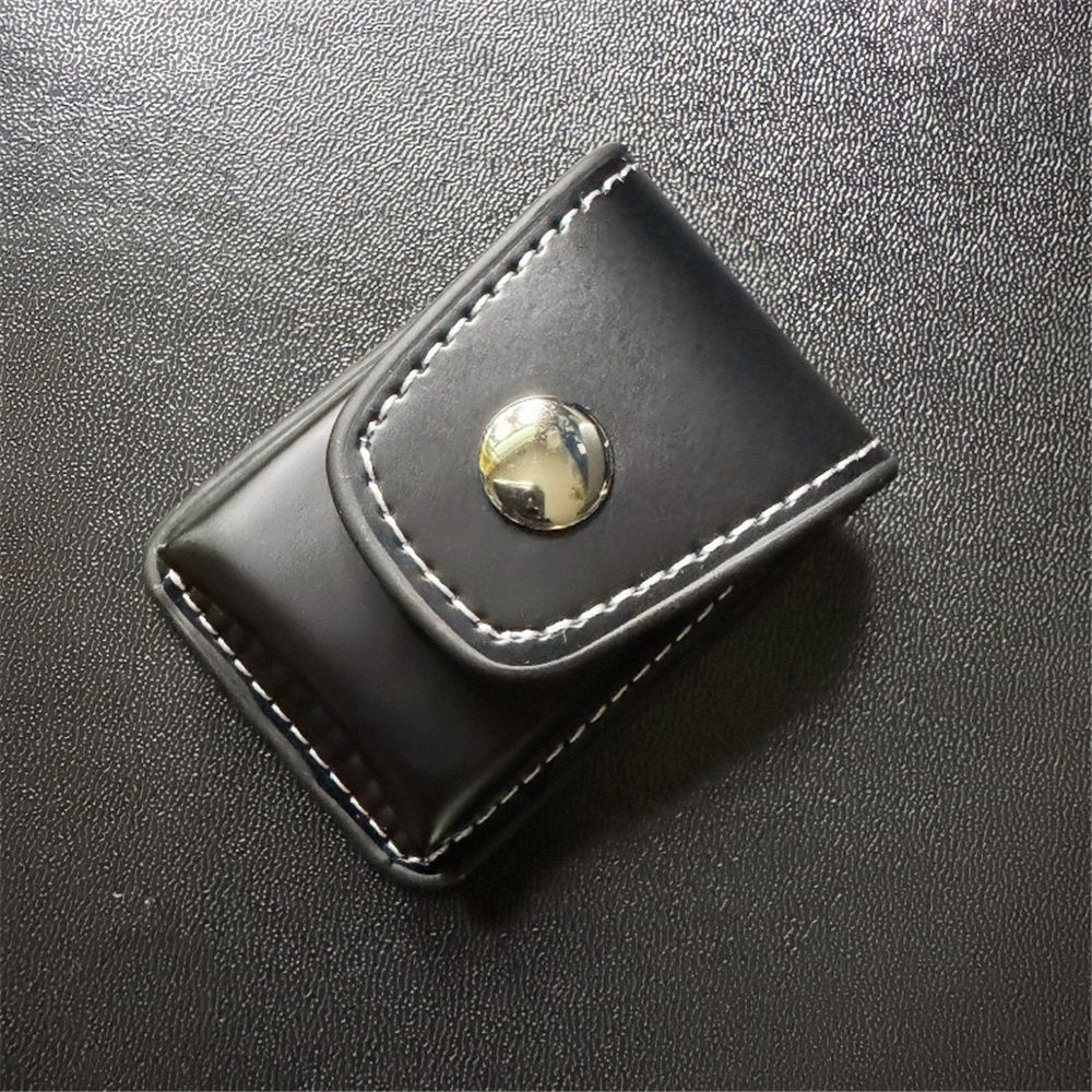 2 Piece Lighter Case Sleeve Pouch Leather Lighters Holder Cover Lighter Storage Organizer  Black