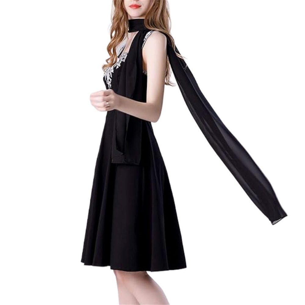 Women's Scarf Shawls and Wraps for Evening Dress Wedding Party Bridal Scarves chiffon scarf（black）