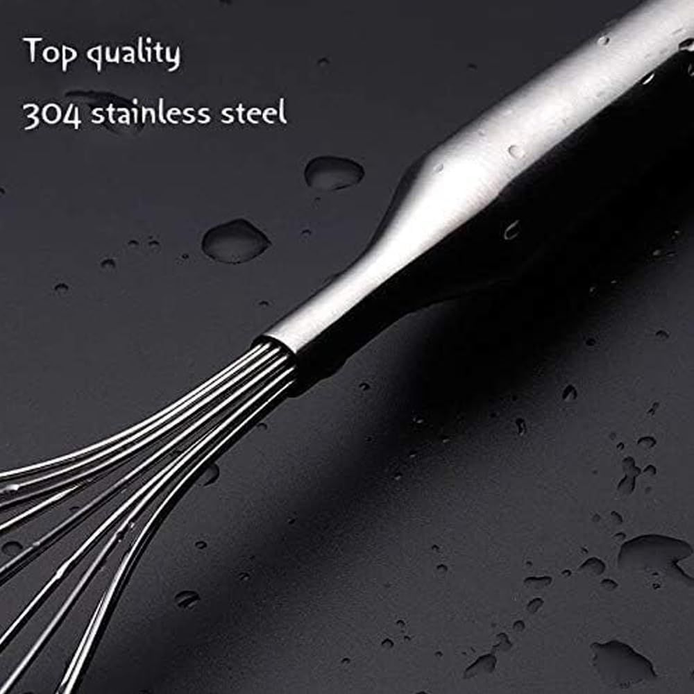 304 Stainless Steel Whisks Egg Beater Egg Mixer Manual Agitator Eco-Friendly Blender Egg Tool Kitchen Gadgets（silvery）