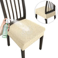 Stretch Dining Chair Seat Covers Set of 4, Soft Removable Washable Seat Covers for Dining Chairs, Dining Room Seat Cover Protector ( Beige)