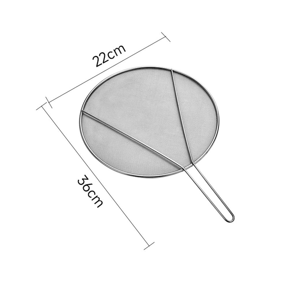 22cm Splatter Screen for Cooking, Stainless Steel Fine Mesh for Frying Pan, Grease Guard for Pan to Stop Hot Oil Splatter, Protect the Skin From Burns, Safe Cooking Lid