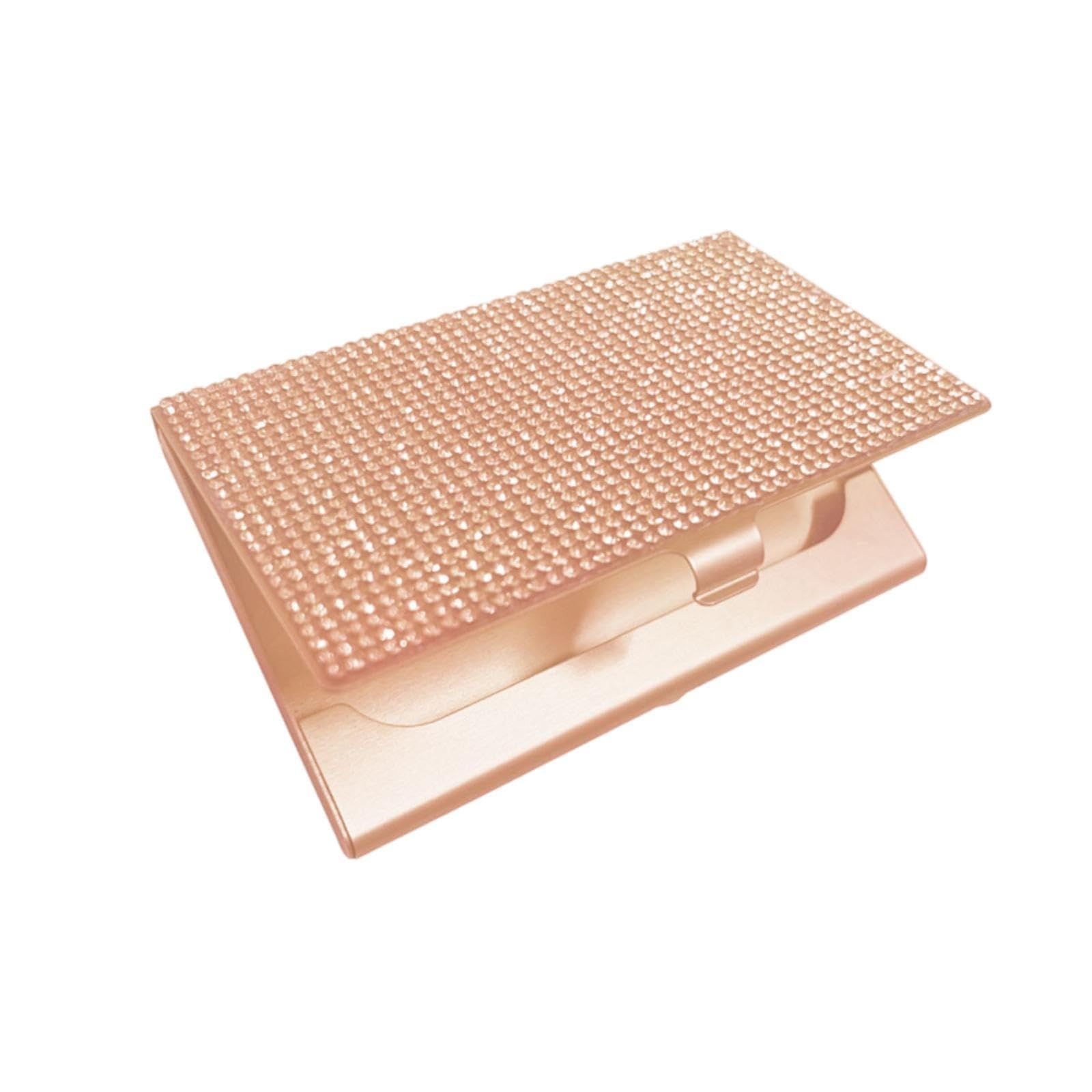Business Card Holder, 2Pcs  Name Card Organizer Bling Pocket Display for Women Office Exhibition ，（champagne）
