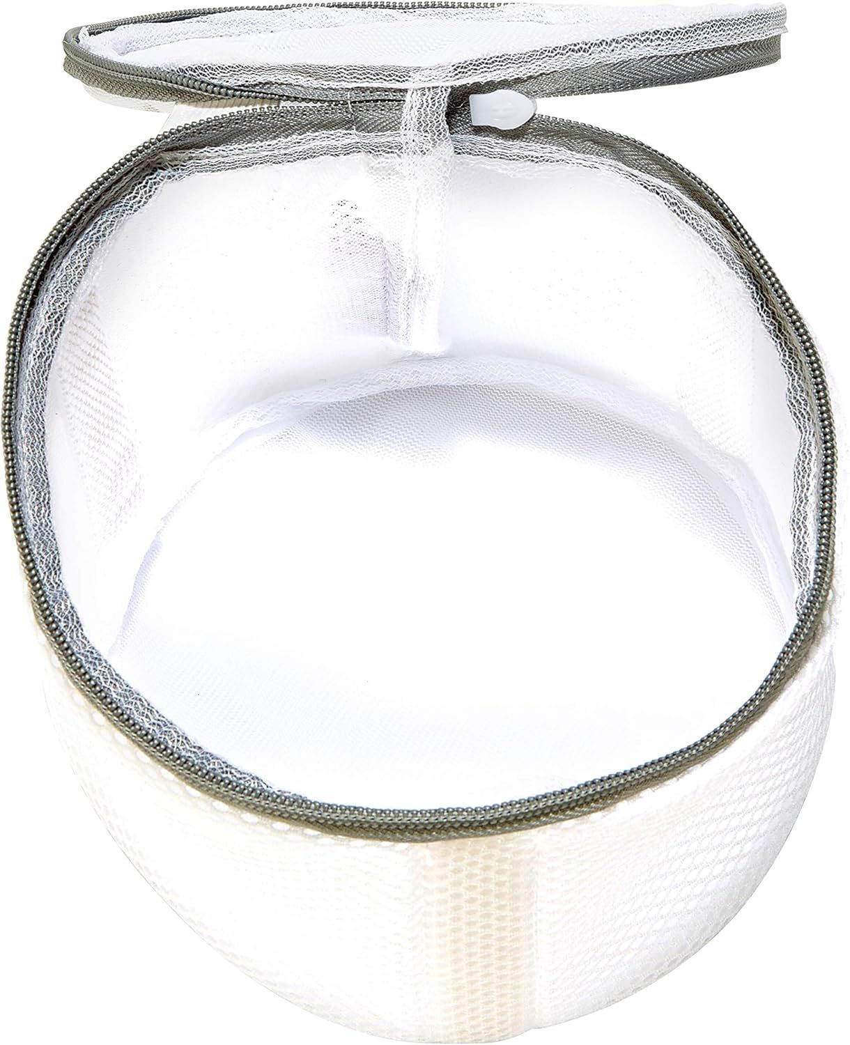 2 Pack Bra Wash Bag | Laundry | Washing and Drying | Holds 4 Full Size Bras | Panties | Socks| Micro Mesh Fabric Grey zipper (circular)