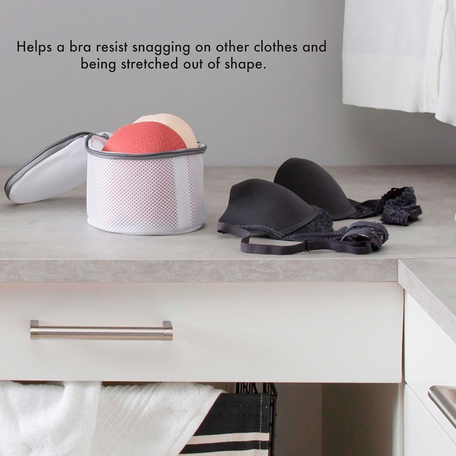 2 Pack Bra Wash Bag | Laundry | Washing and Drying | Holds 4 Full Size Bras | Panties | Socks| Micro Mesh Fabric Grey zipper (circular)