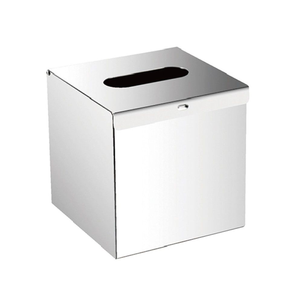 Square Stainless Steel Tissue Box Cover - Wall Mounted Stylish Paper Facial Cover, Modern Metal Tissue Box Holder for Bedroom/Bathroom/Vanity/Countertop（304 bright light）