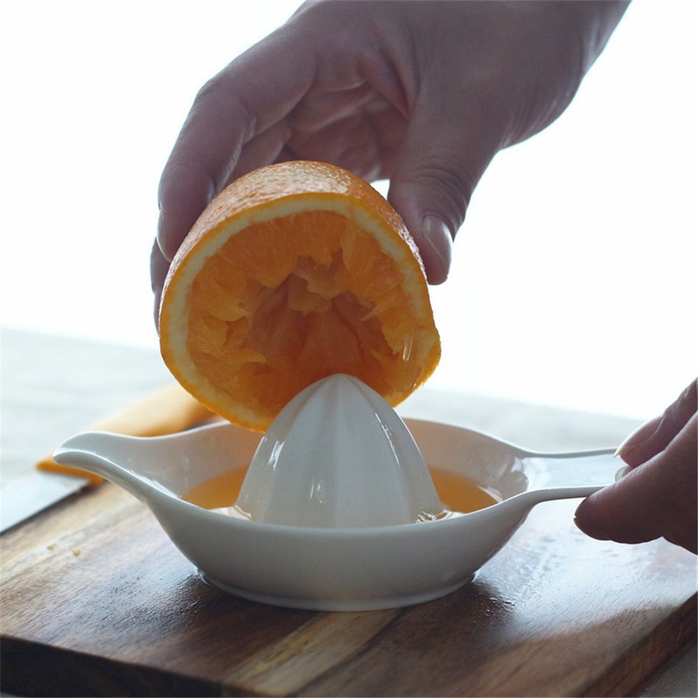 Ceramic Lemon Juicer Reamer Manual Citrus Lime Hand Squeezer Bowl with Handle and Pour Spout, Handheld, Easy to Use and Clean