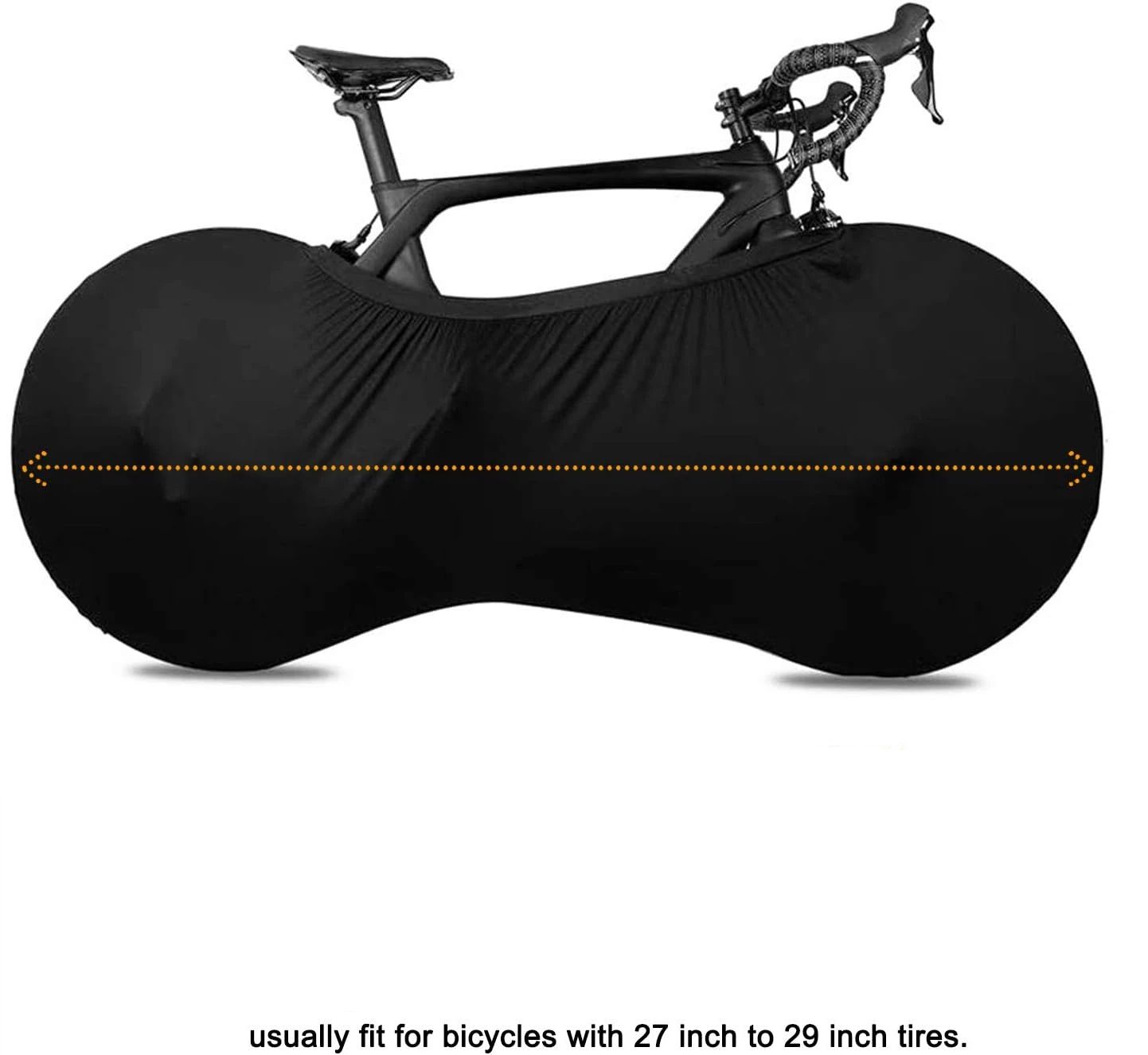 Bike Wheel Cover Indoor Dust-Proof and High Elasticity Bicycle Wheel Bag mountain bike protective cover, outdoor（Half Pack Black）