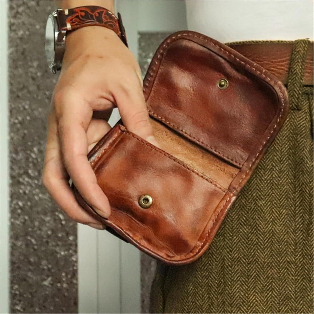 wallet retro small card holder, driver's license zero wallet, men's simple coin wallet design, women's simple bag (brown)