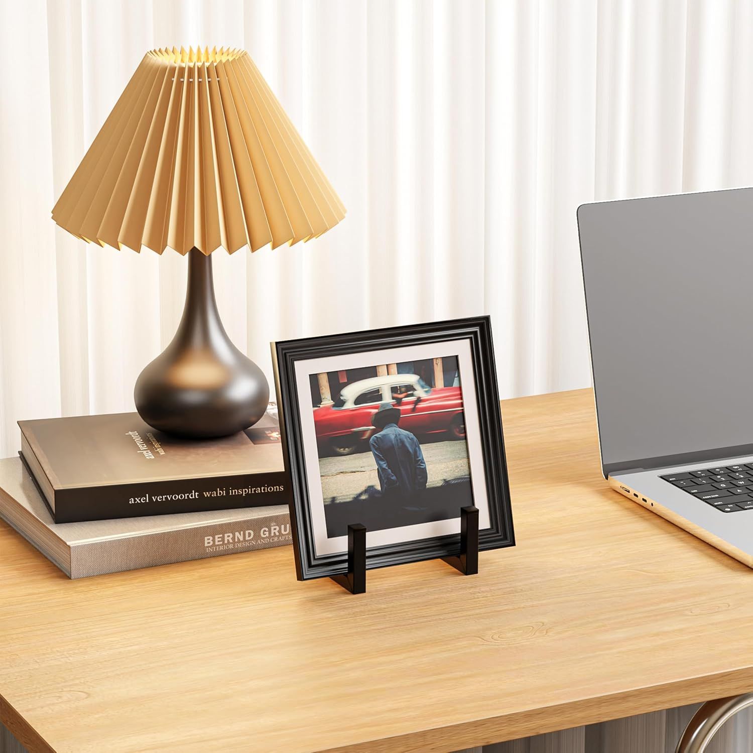 Record Storage Black Metal Tabletop Record Holder for Albums Small Record Stand for Display Holds any Size Records
