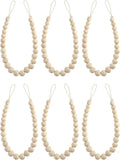 6 Pieces of Wood Bead Curtain Tieback Boho Curtain Tiebacks Curtain Holdbacks for Wall Curtain Ties Curtain Tie Backs with Hooks for Boho Decor Bedroom Decor Nursery Decor