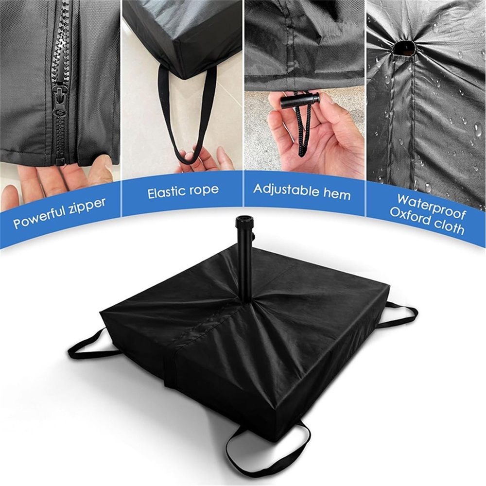 Patio Umbrella Base Cover, 600D Outdoor Heavy Duty Waterproof Anti-UV Square Umbrella Stand Base Covers, (Black)