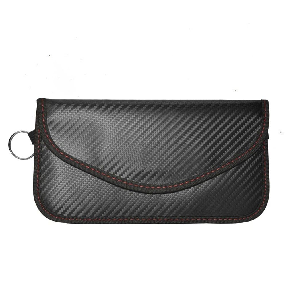 Key Fob Protector, RFID Blocking  Bag for Car Keys, Anti-Theft Signal Blocking Pouch for Key Fob Security (2 Pack)Red stitching