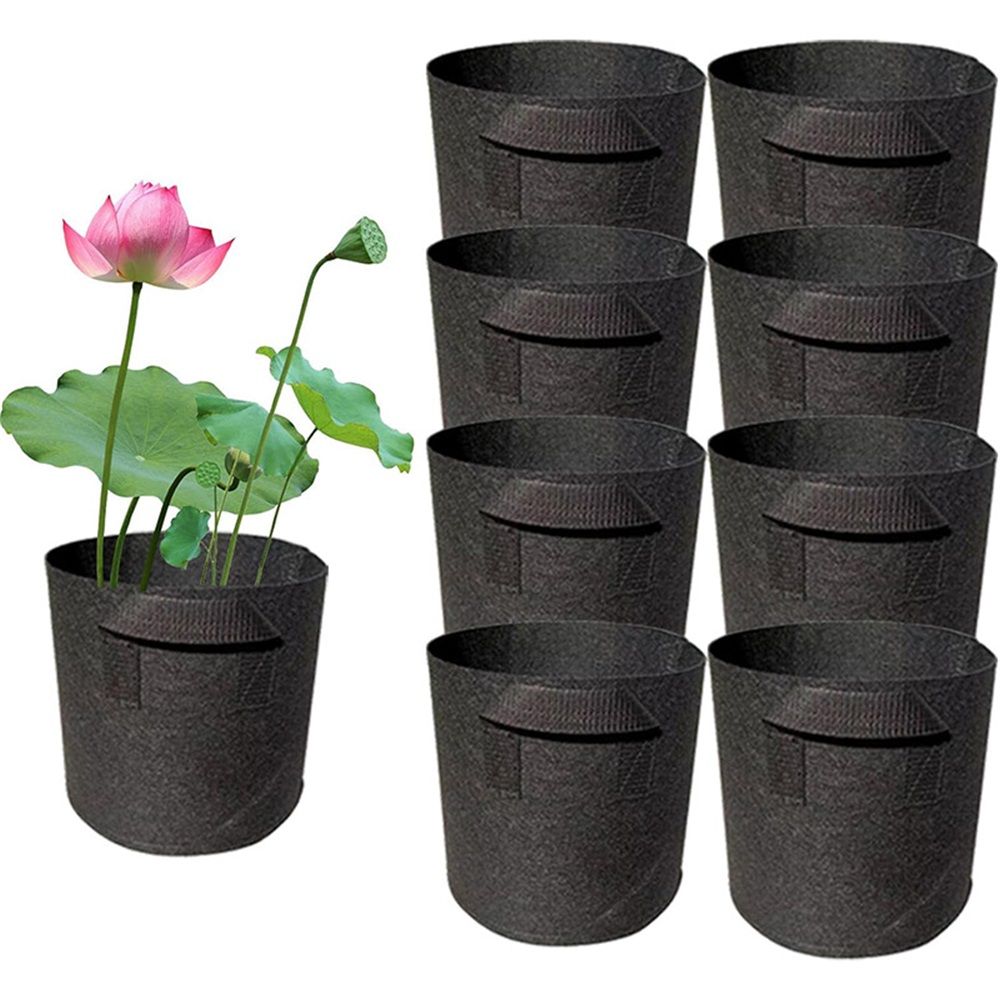 8Pack Lily Plant Pots for Pond, Thickened Nonwoven Plant Fabric Pots with Handles, Durable Breathe Reusable Fabric Plant Bags for Aquatic Plants, Potato, Carrot, Onion, Flower