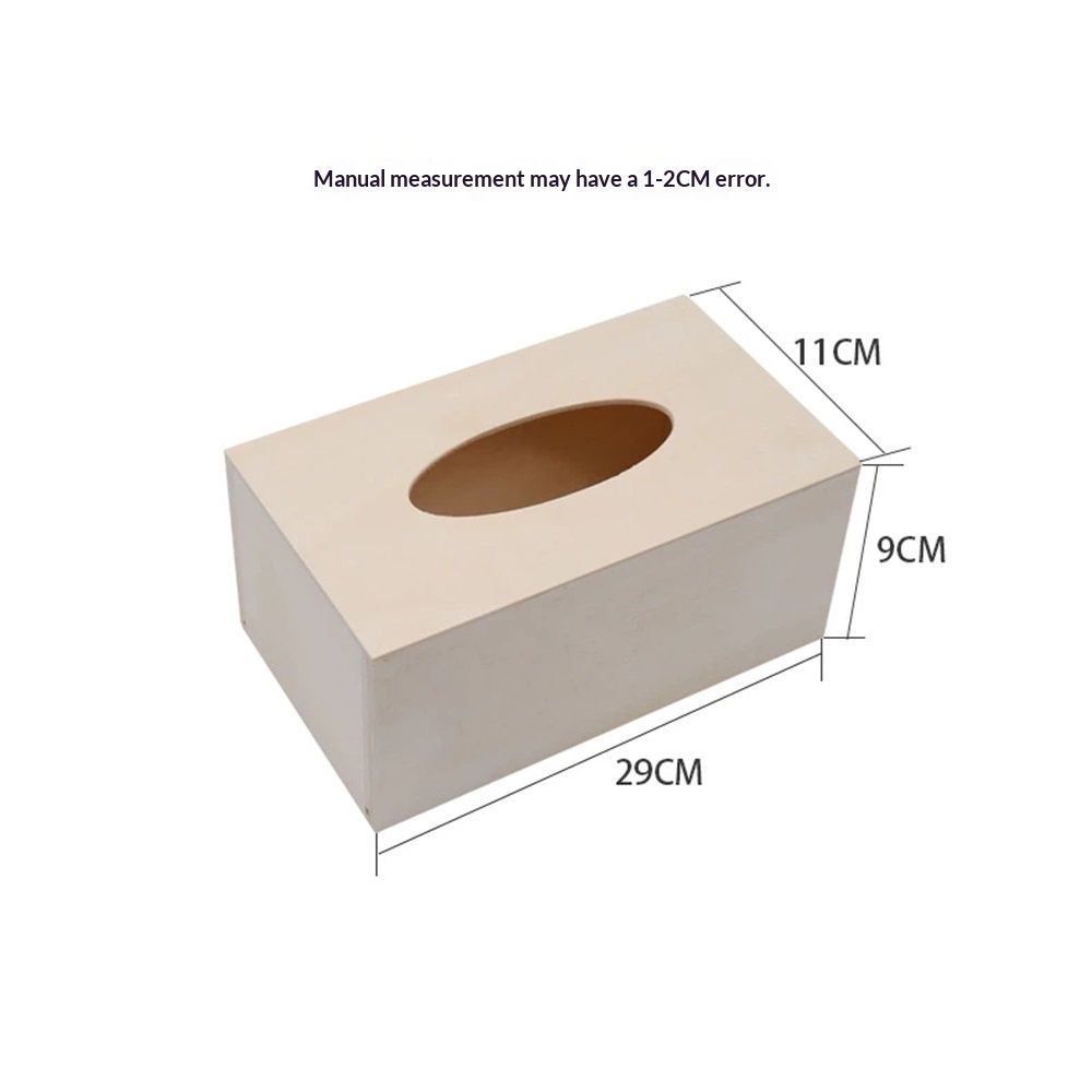 Tissue Box Cover Rectangle, Wood Tissue Box Holder, Wooden Facial Paper Holder for Bathroom, Bedroom, Dinner Table, Office