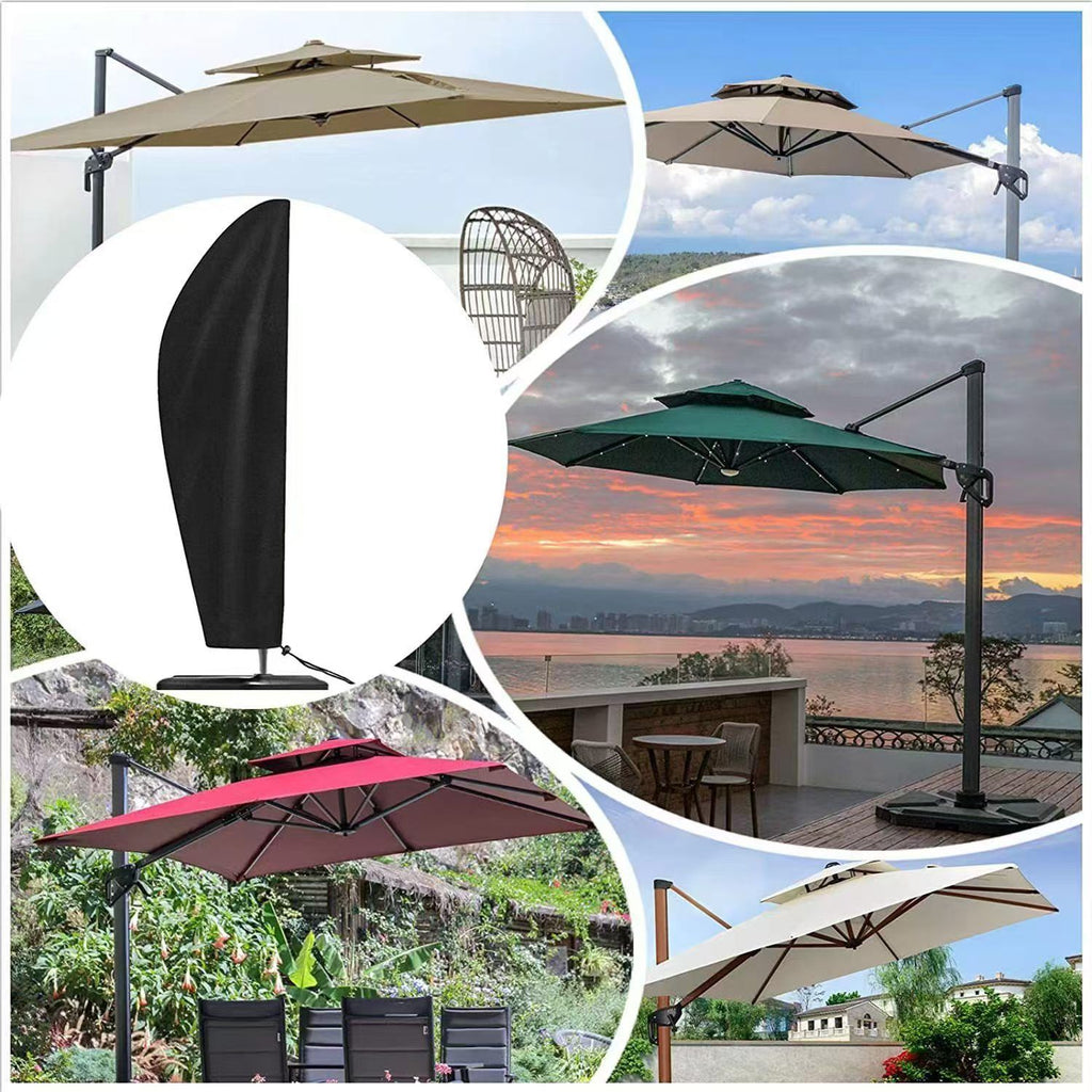 Patio Cantilever Umbrella Covers for Outdoor: Waterproof Offset Umbrella Cover Banana Style , Black Suitable for 265cm umbrella