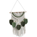 Leaves Woven Tapestry Leaf Tassel Boho Craft Chic Backdrop Macrame Wall Hanging Home Decoration for Home Dorm Wedding Bedroom