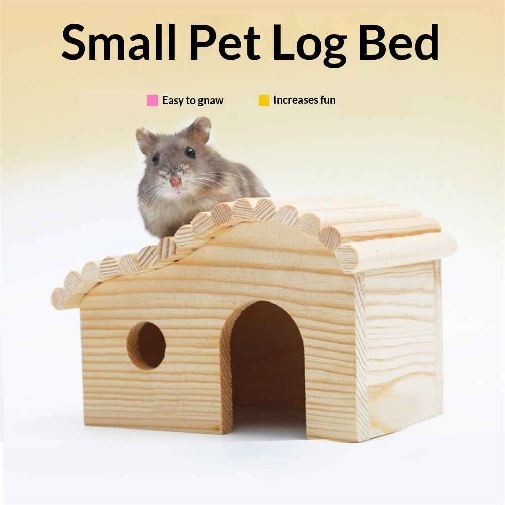 Hamster Wooden House with Windows Rat Wood Hideout Small Animal Climbing Play Hut for Dwarf Hamster Sugar Gliders Gerbil