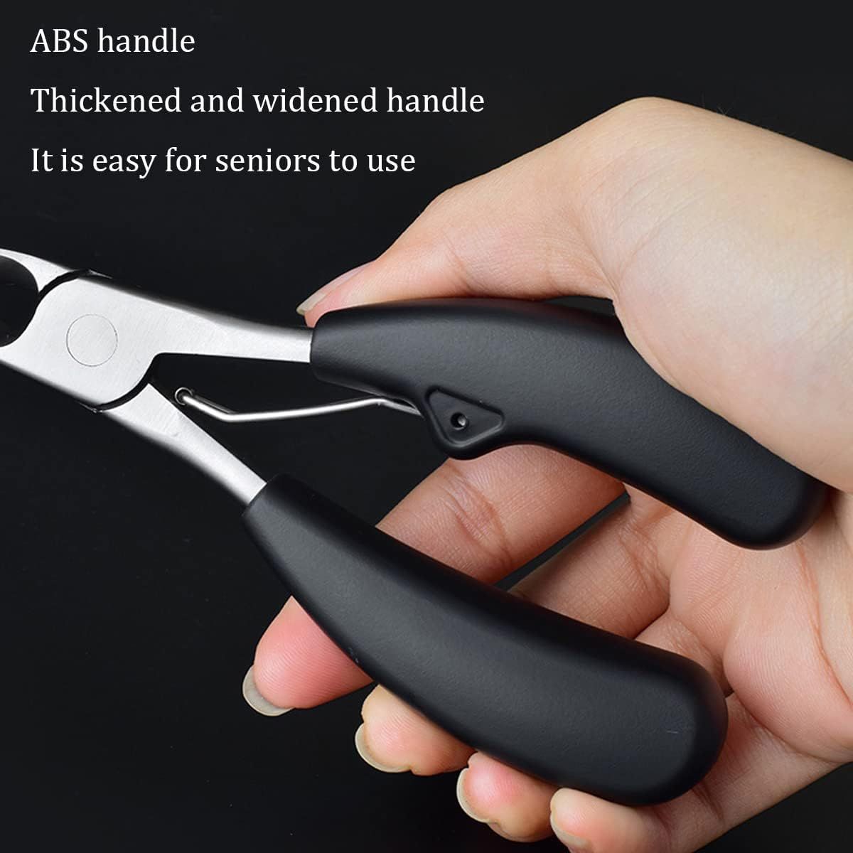 Toenail Clippers Ingrown or Thick Toe Nail Clippers for Men, Toenail Cutters Nipper Precision Diabetic Pedicure Tool Curved Edge, (Bull horn pliers)