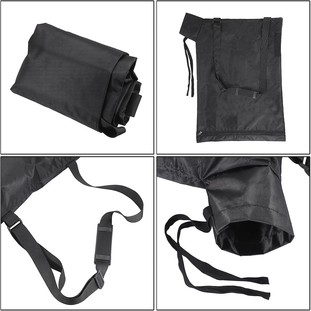 Blower Bag Black Leaf Vacuum Bag Leaf Blower Replacement Bag , Adjustable Leaf Blower Mulcher Bag Bottom Debris Zipper Bag Fallen Leaves Collection Bag 420D