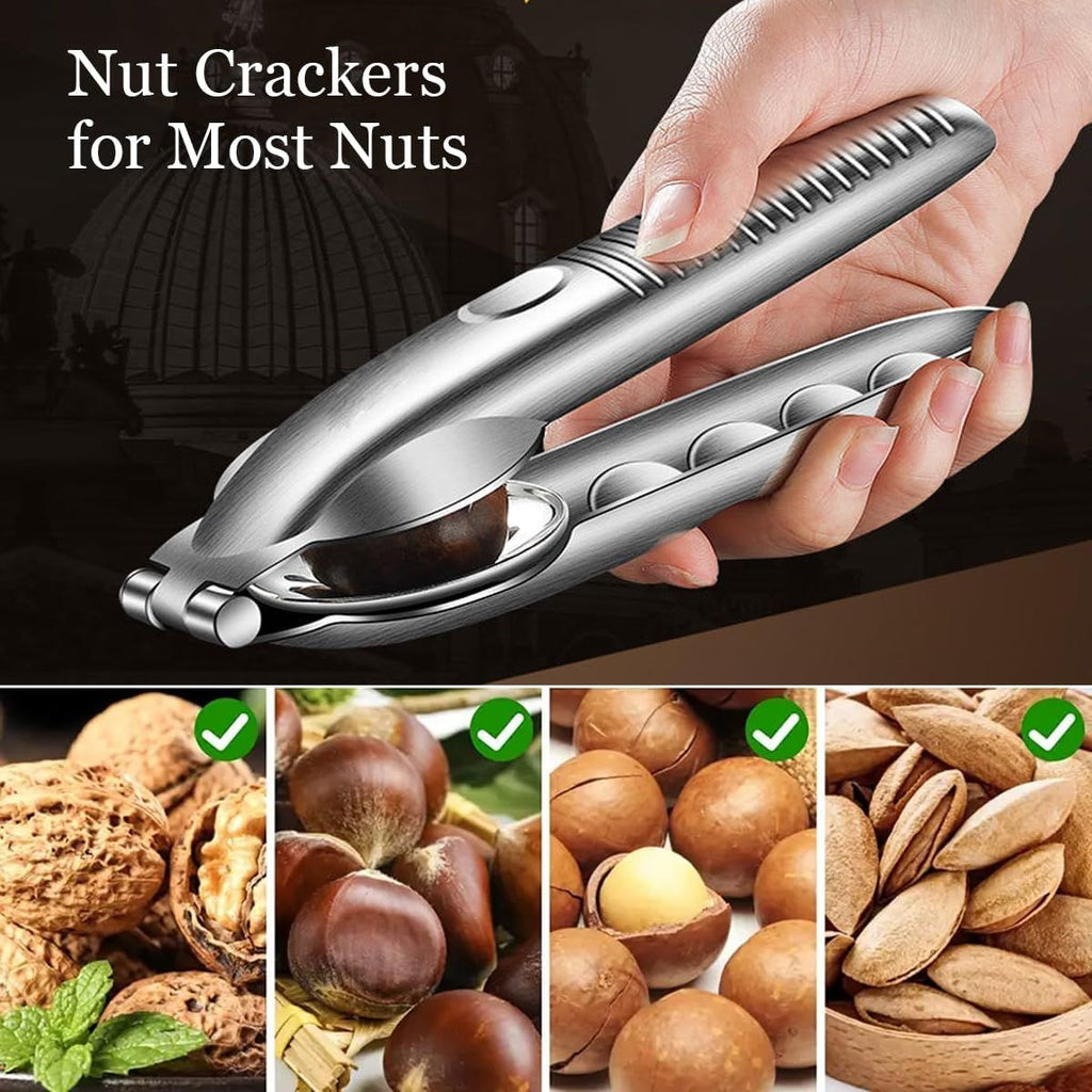 Chestnut Open Clip, Stainless Steel Chestnut Cutter Tool, Kitchen Peeler Clip for Chestnuts, Nut Opener Nut Knife for Pecan Cracker (Silver/2pcs)