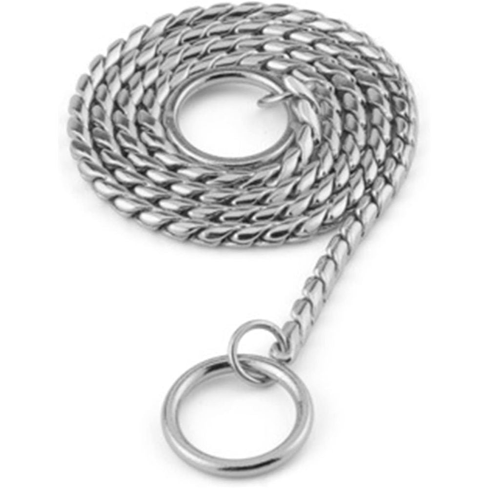 Dog P snake chain titanium steel metal dog training plug/collar is recommended for professional training (silver 4.5 * 45cm)
