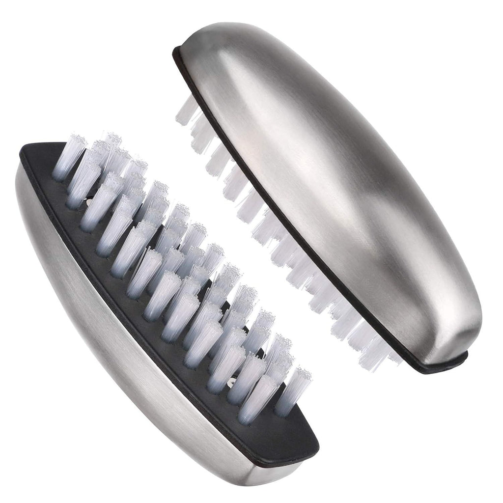 2pcs Vegetable and Fruit Cleaning Brush,  Stainless Steel Cleaning Brush, Microfiber Scrubbing Pad, Multipurpose Kitchen Tool