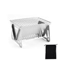 Portable Backpacking Stove with Grill Grid, Folding Stainless Steel Charcoal Grill, Ultralight BBQ Wood Burning Camp Stove for Hiking Picnic Garden Backyard Cooking（small size）