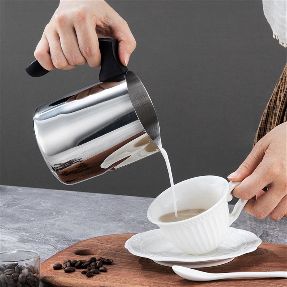 Milk Frothing Pitcher  Stainless Steel Espresso Steaming Pitcher 350ml, Espresso Machine Accessories, Milk Frother, Milk Coffee Cappuccino Latte Art（unmarked）