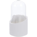 Makeup Brush Holder 360° Rotating with Dustproof Lid, Waterproof Material, Organized Storage, Stylish and Durable Design for Vanity (White)