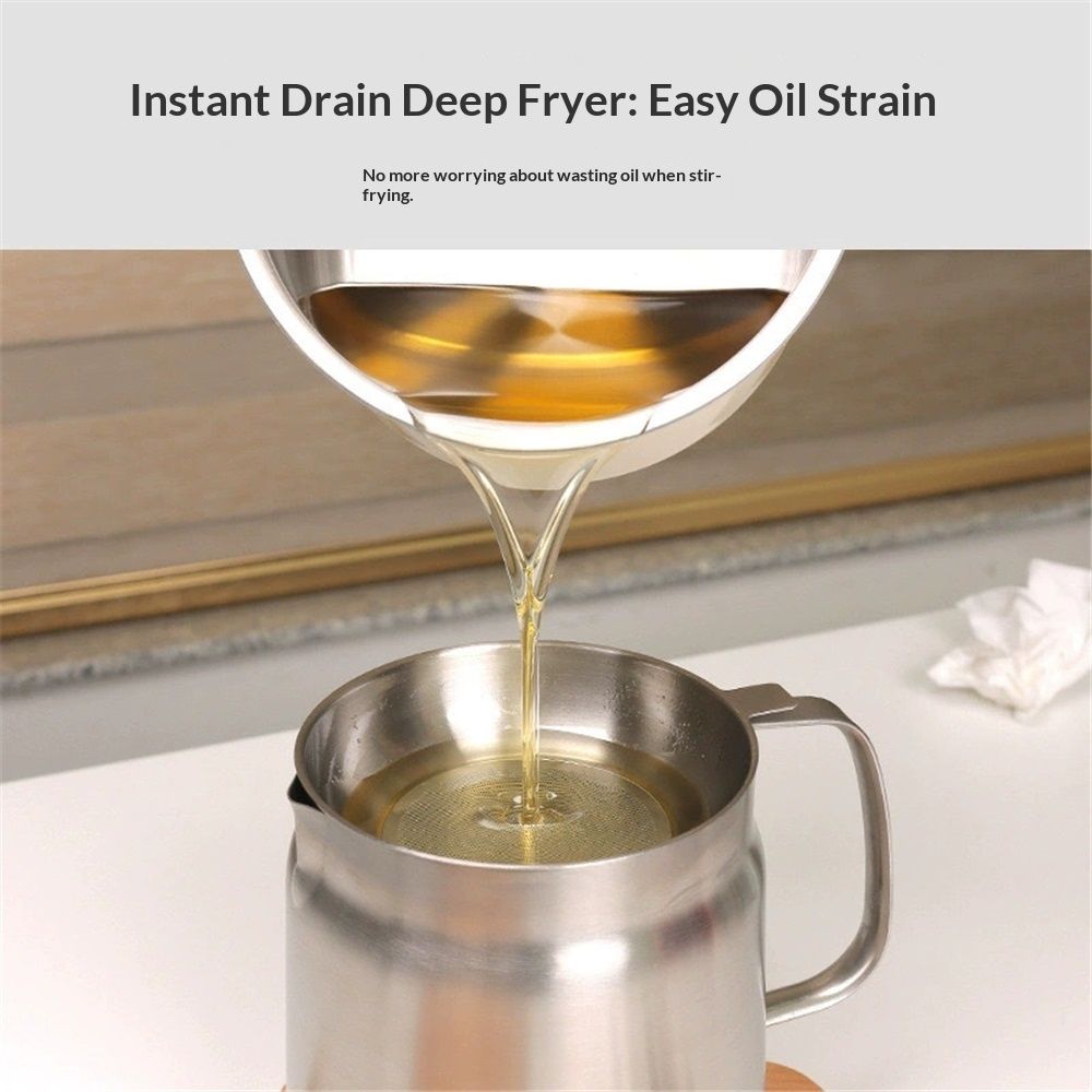 2.0L+oil filter basket - High Resistance, Multifunctional Fryer for Bacon, Chicken, Pasta, Asparagus, Oil Storage. Durable, Safe, Easy to Use – Perfect for Chefs & Cooking Enthusiasts