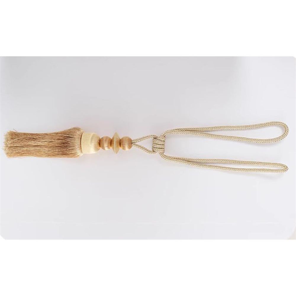 Decorative curtain tie tassel baffle - home office window curtain fixing edge rope, 1 Pair  set (rice wine)