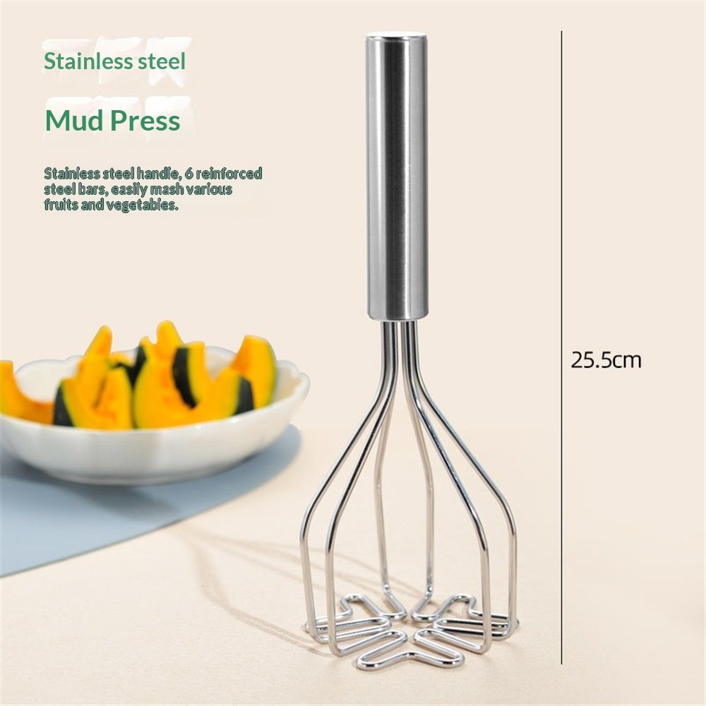Ground Beef Smasher Potato Masher Household Gadgets Silver Stainless Steel Set Mashed Potatoes Meat Masher