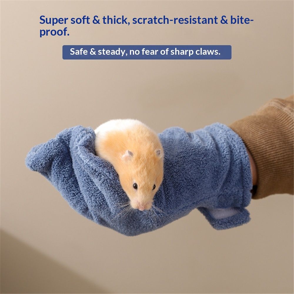 2 Pcs  Calming Sleeping Glove, Bite Proof Animal Handling Gloves, Hedgehog Accessories Calming Glove for Train Your Sugar Glider Small Animals Hamster Rats Pet  (Dark Blue)