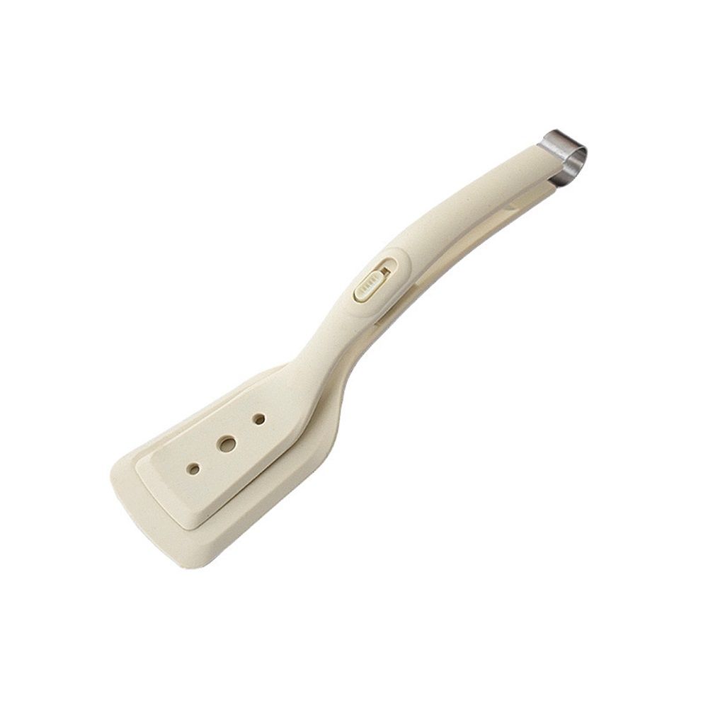 2-in-1 Silicone Spatula Tongs - Heat-Resistant Food Turner & Tongs for Flipping Fish, Steak, Pancakes - Non-Scratch, (white)