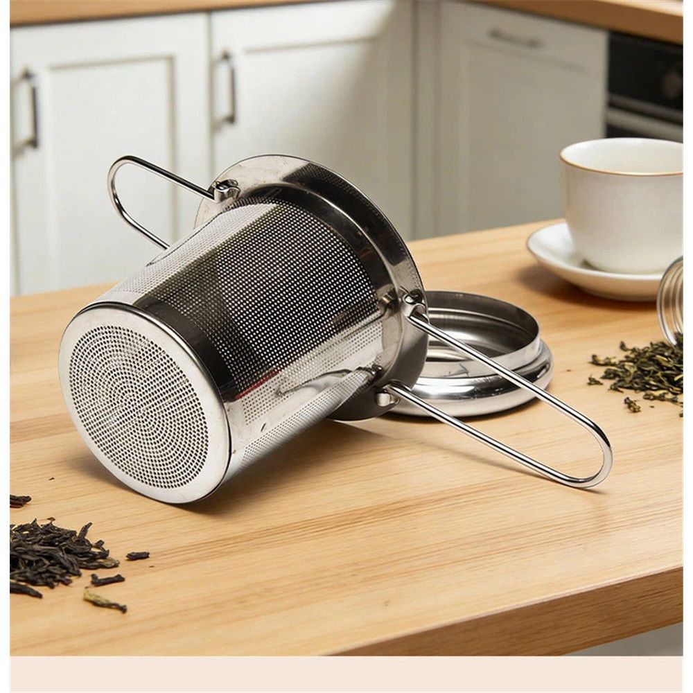 Stainless Steel Loose Leaf Tea Steeper with Heat Resistant Double Handles, Tea Strainer & Tea Ball for Mugs, Cups & Teapots - Perfect for Home, Office, Coffee