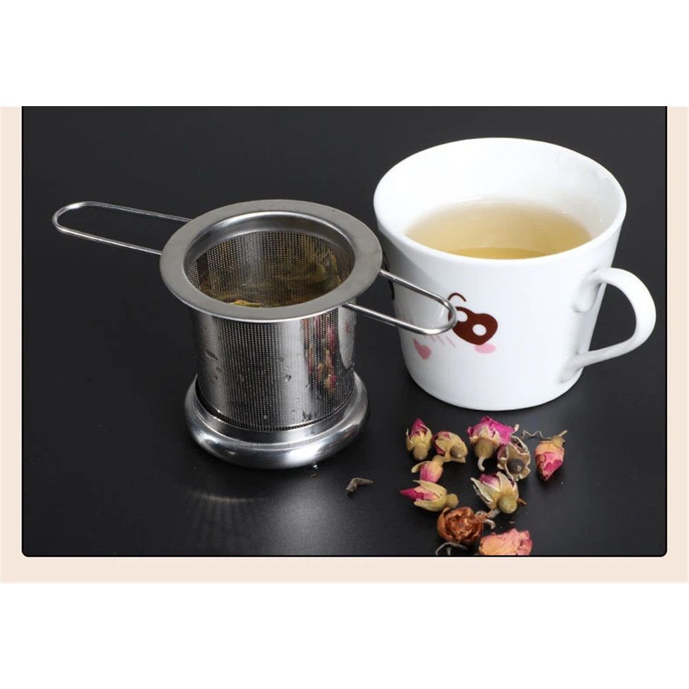 Stainless Steel Loose Leaf Tea Steeper with Heat Resistant Double Handles, Tea Strainer & Tea Ball for Mugs, Cups & Teapots - Perfect for Home, Office, Coffee