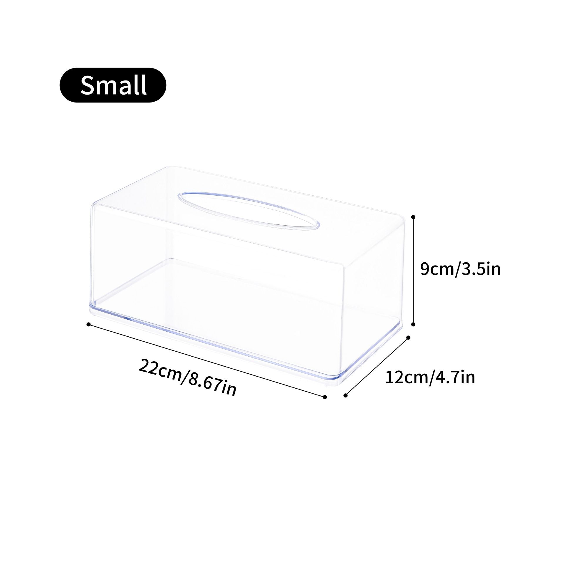 acrylic Tissue Box Holder,Clear Tissue Box Cover Rectangle for Kleenex Tissue Cube Box,Napkin,Facial Tissue Dispenser Box Case for Countertop,Bathroom（small）