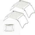 2pcs Folding Campfire Grill, 304 Stainless Steel Portable Campfire Grill Grate Small Camping Campfire Grill Grate Over Fire Pit Camping Grill for Outdoor Backpacking BBQ